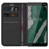 Leather Wallet Case & Card Holder Pouch for Nokia 1 Plus - Black